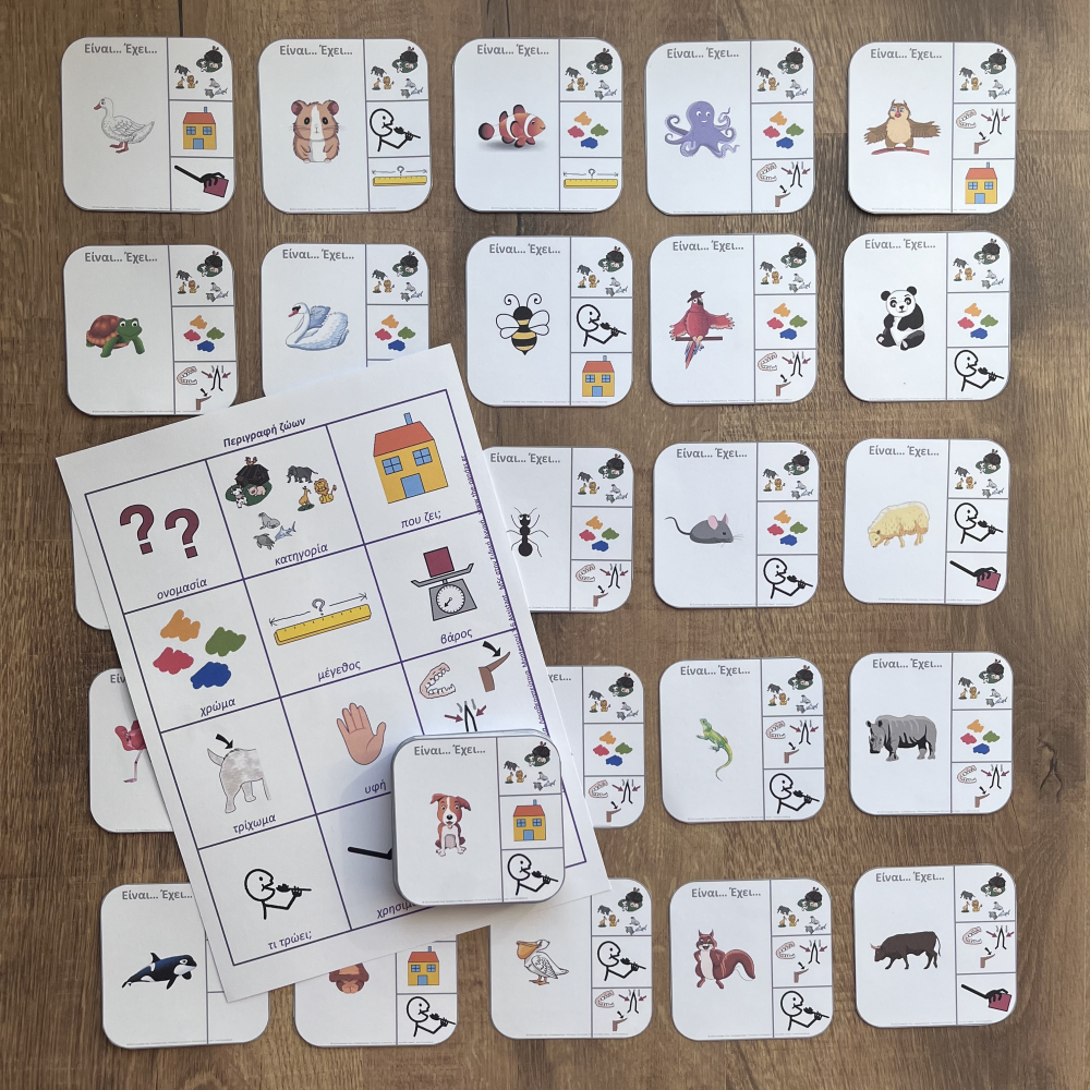 Flash Cards Περιγραφή Ζώων
